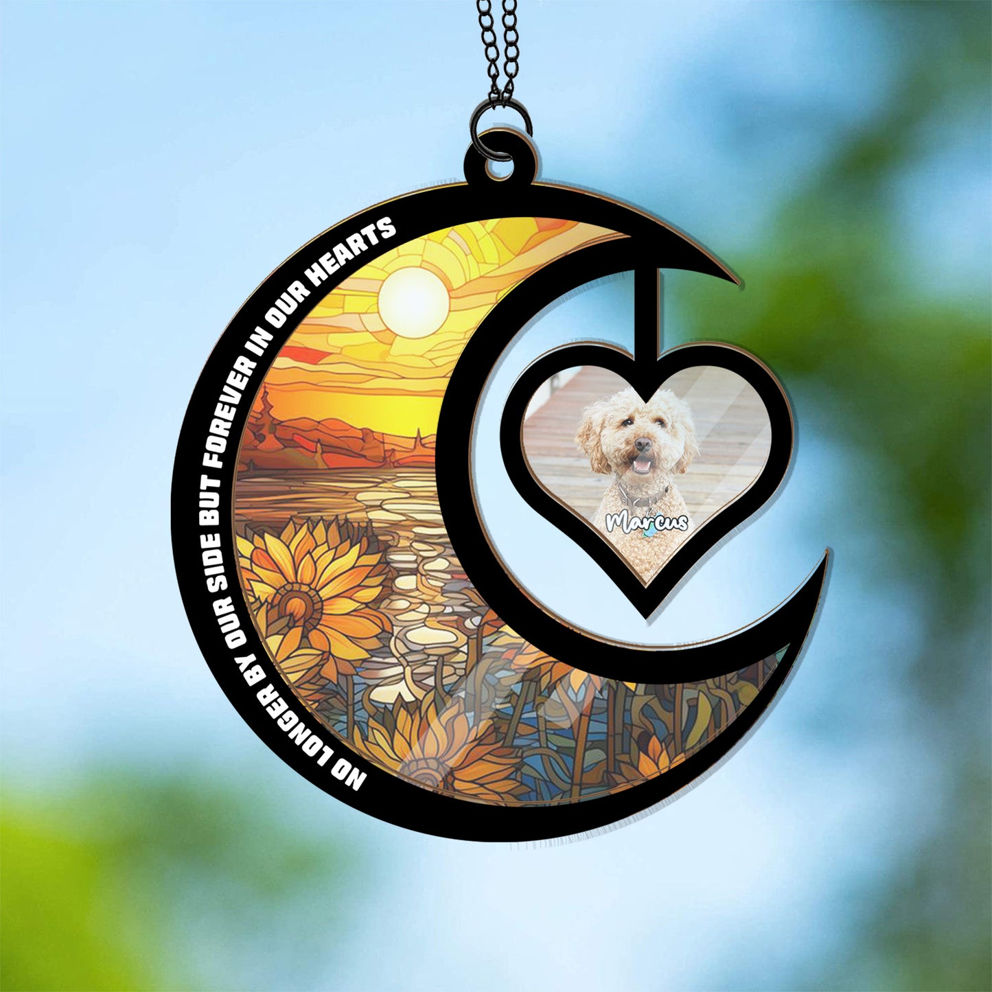Pet Memorial Personalized Hanging Suncatcher for Dog & Cat (H-Sun-02)