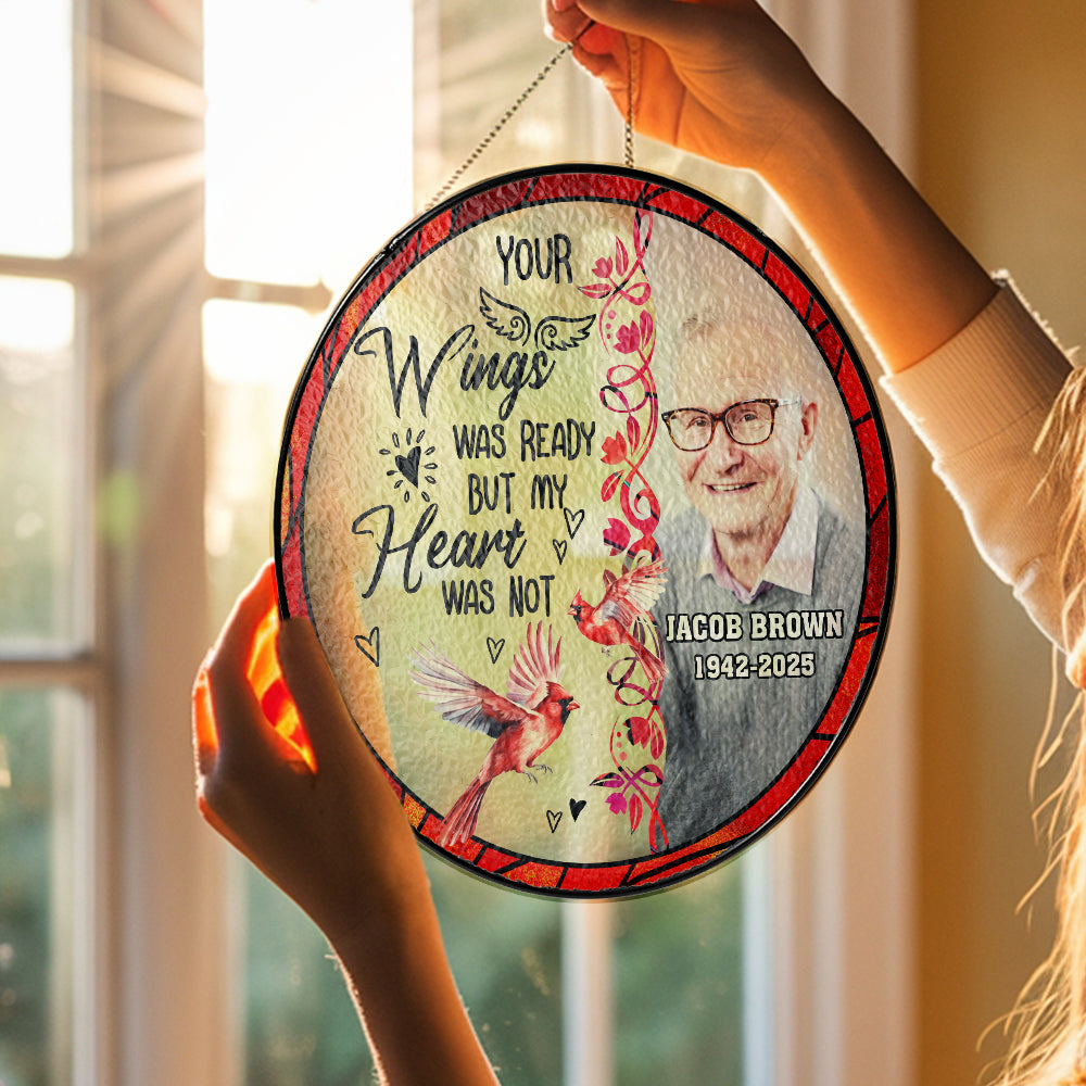 Custom Glass Suncatcher Ornament – A Beautiful Remembrance Gift to Celebrate the Life of Someone You Miss Every Day (Sun-66)