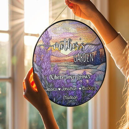 Custom Floral Glass Suncatcher – A Heartfelt Gift for Nana, Grandma, or Mom, Perfect for Mother’s Day or Any Special Occasion (Sun-29)