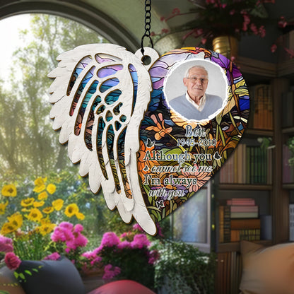 Custom Photo Glass Suncatcher with Angel Wings – A Beautiful Window Hanging to Remember a Loved One Taken Too Soon (H-Sun-18)