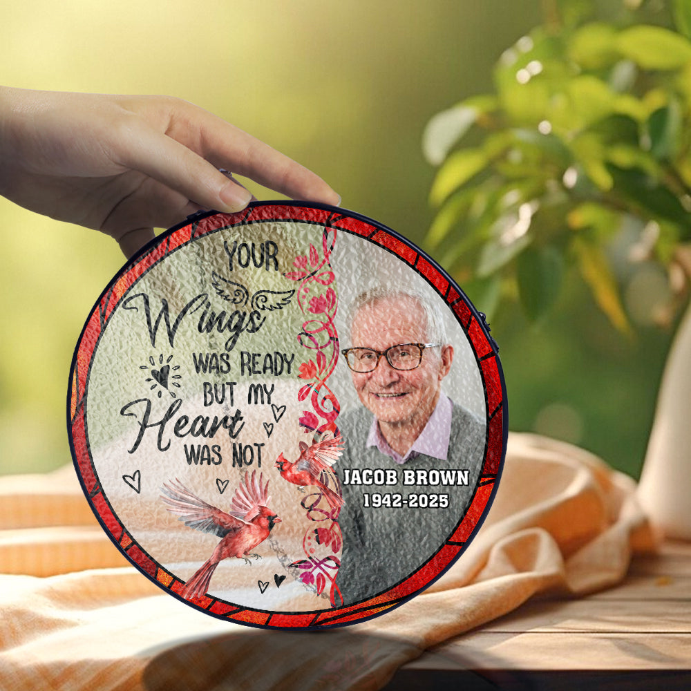Custom Glass Suncatcher Ornament – A Beautiful Remembrance Gift to Celebrate the Life of Someone You Miss Every Day (Sun-66)