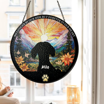 Personalized Dog Memorial Glass Suncatcher – Custom Pet Loss Remembrance Gift for Dog Lovers (Sun-10)