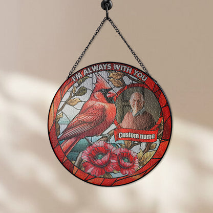 Personalized Cardinal Glass Suncatcher with Name and Date – A Beautiful Sympathy Gift to Remember Someone Special (Sun-33)