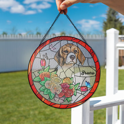 Beautifully Personalized Handcrafted Engraved Glass Suncatcher with Custom Pet Design (Sun-12)