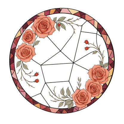 Custom Pet Glass Suncatcher – Personalized Dog Portrait with Yellow Lilies and Daisies – Stained Glass Style Window Hanging Gift (Sun-104)