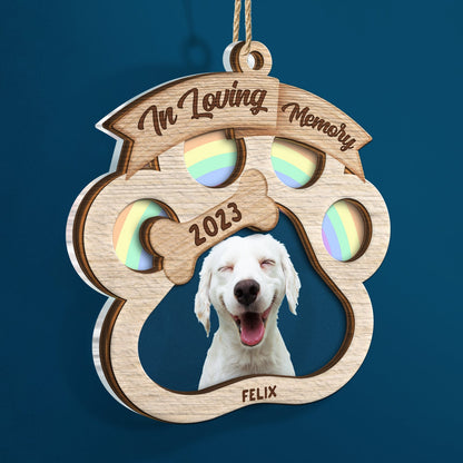 Custom Photo In Loving Memory - Christmas Sympathy Gift For Dog Lovers - Personalized 2-Layered Mix Ornament