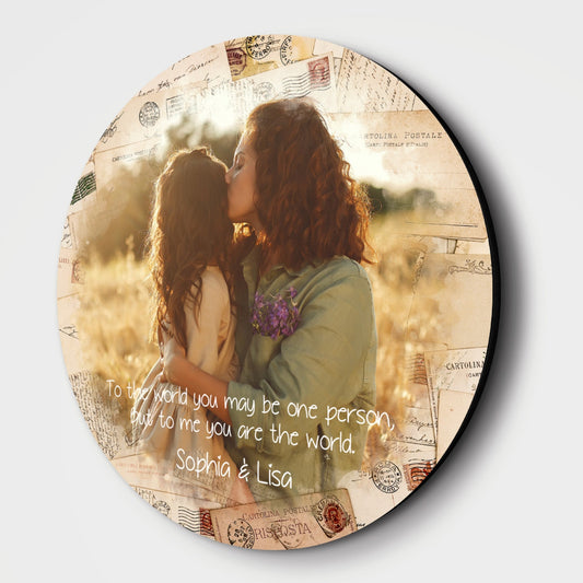 Custom Round Wood Sign, Customizable Photo And Text