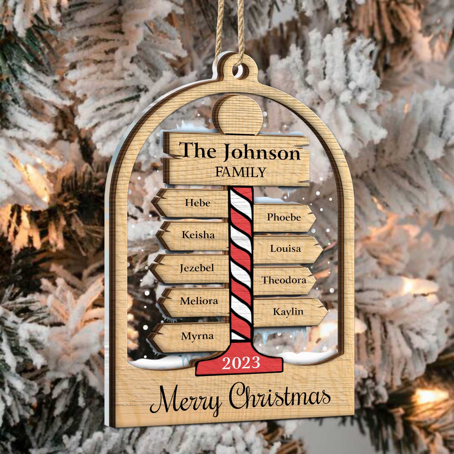 North Pole Family - Christmas Gift For Family - Personalized 2-Layered Mix Ornament