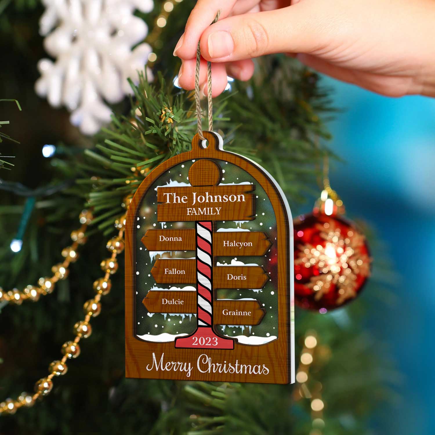 North Pole Family - Christmas Gift For Family - Personalized 2-Layered Mix Ornament