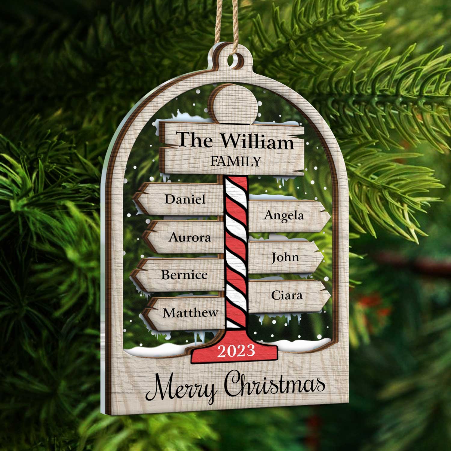 North Pole Family - Christmas Gift For Family - Personalized 2-Layered Mix Ornament