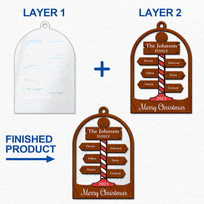 North Pole Family - Christmas Gift For Family - Personalized 2-Layered Mix Ornament
