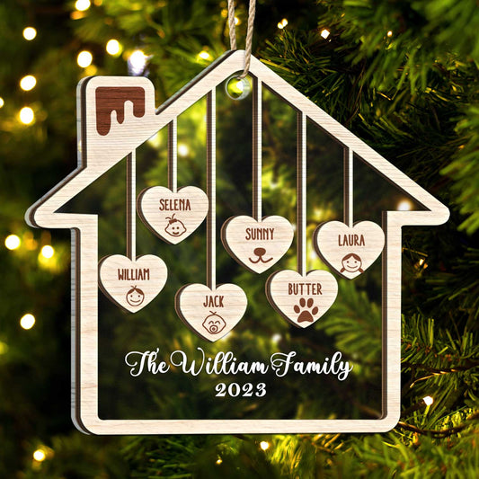Love House - Christmas Gift For Family - Personalized 2-Layered Mix Ornament