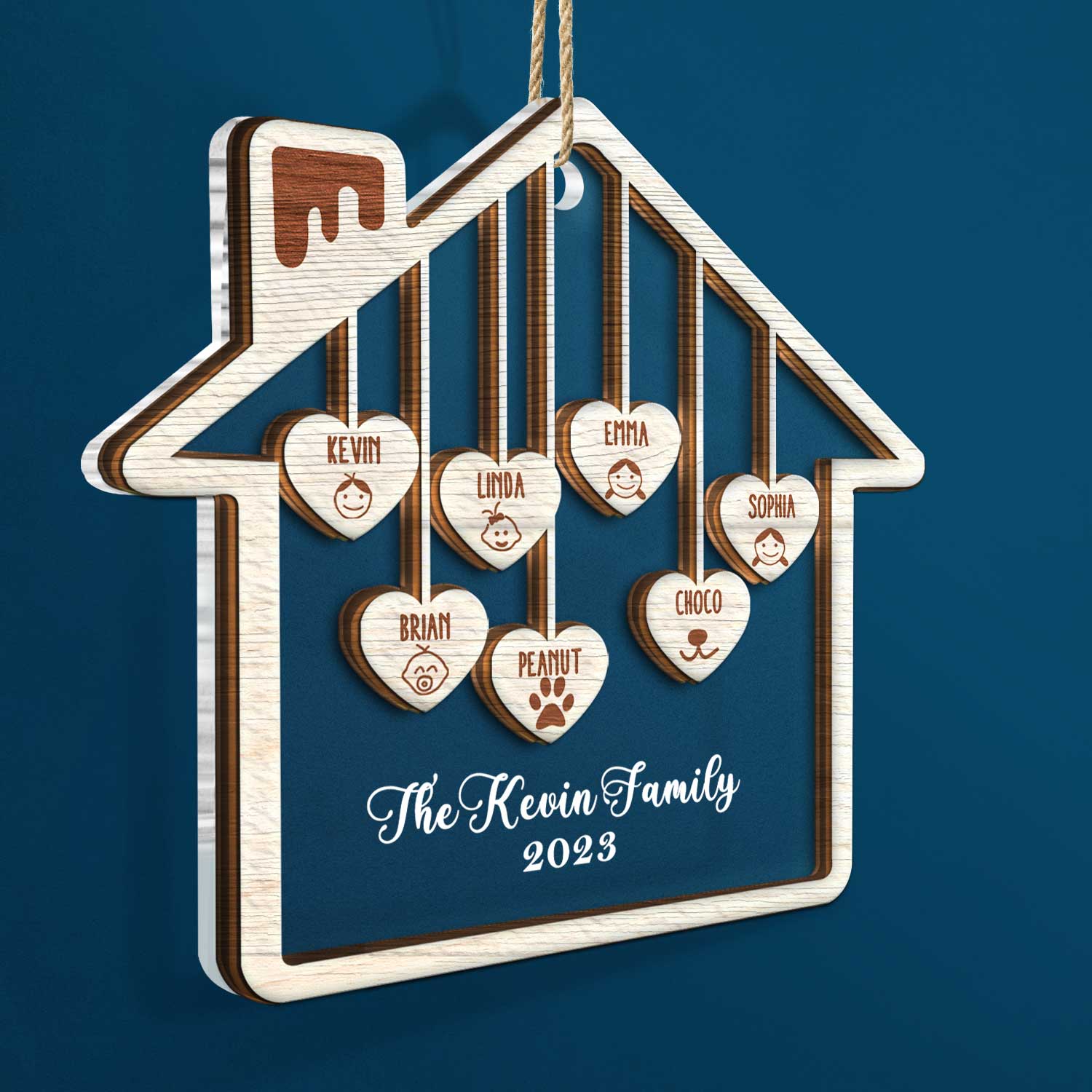 Love House - Christmas Gift For Family - Personalized 2-Layered Mix Ornament
