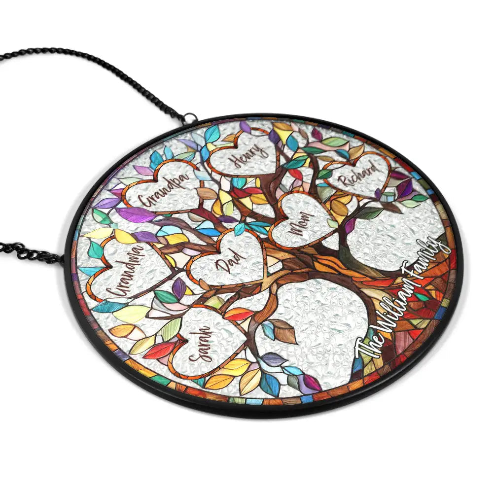 Personalized Tree of Life Glass Suncatcher - Family Unbreakable Bond Design (Sun-19)