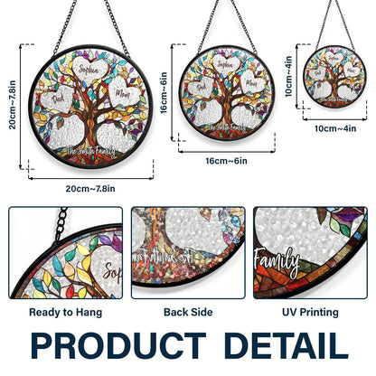 Personalized Tree of Life Glass Suncatcher - Family Unbreakable Bond Design (Sun-19)