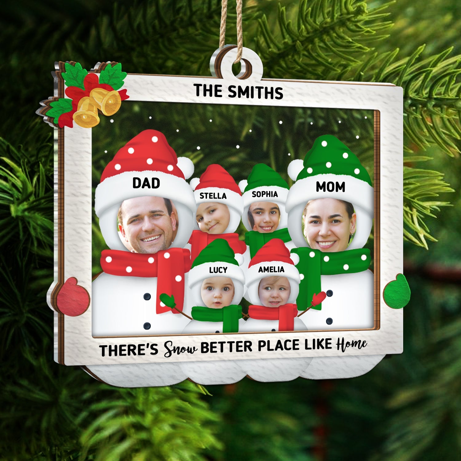 Custom Photo Snow Better Place - Christmas Gift For Couples And Family - Personalized 2-Layered Mix Ornament