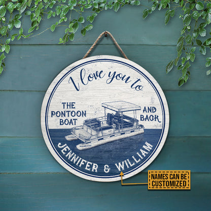 Personalized Pontoon To The Pontoon Boat Blue Customized Wood Circle Sign