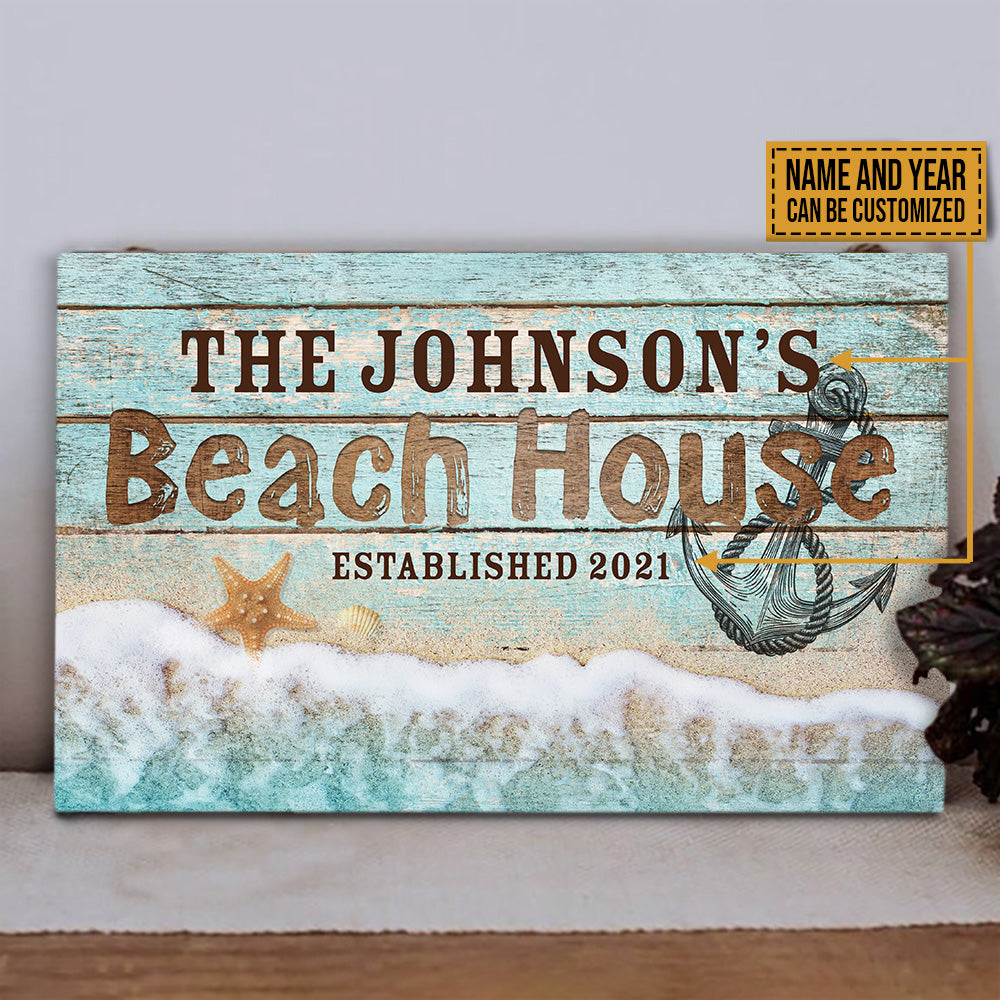Personalized Beach House Customized Wood Rectangle Sign