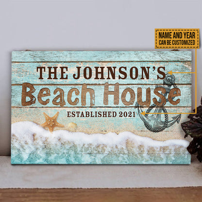 Personalized Beach House Customized Wood Rectangle Sign