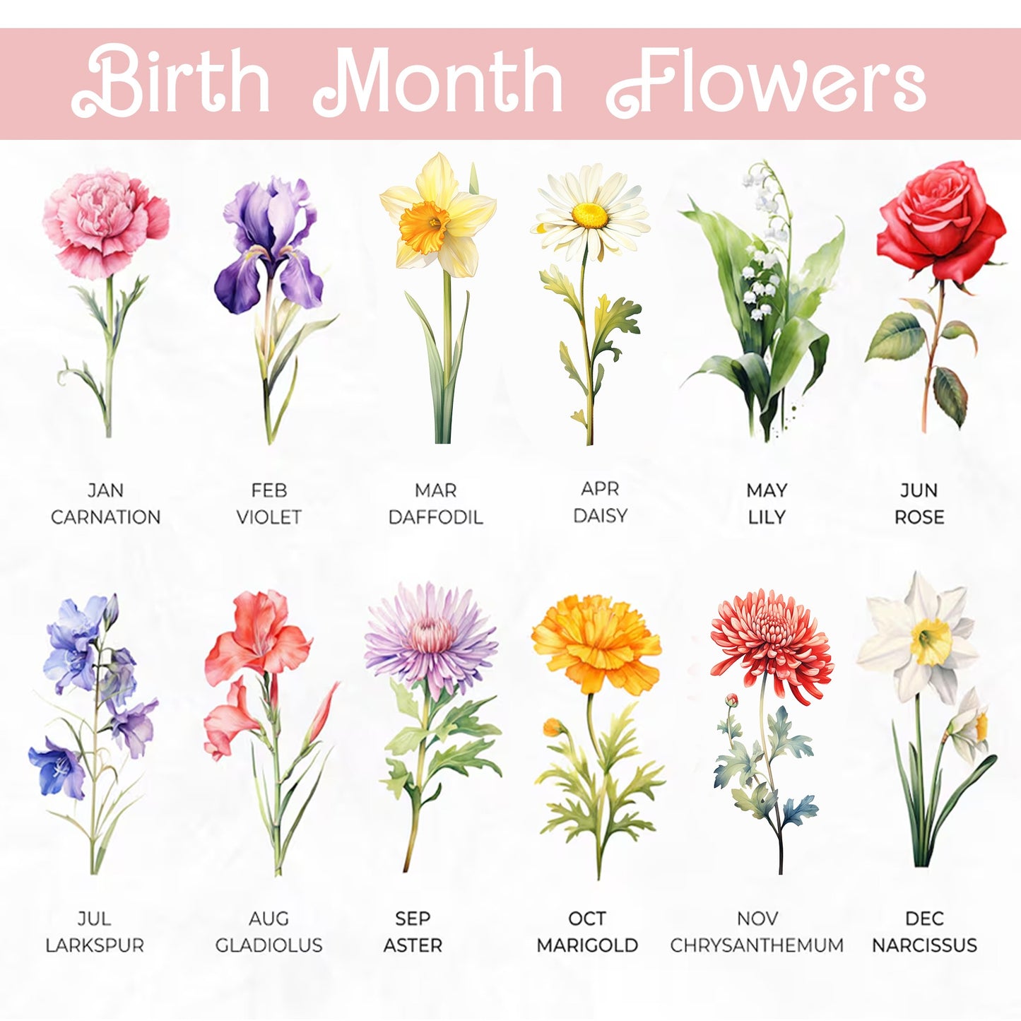 Grandmother’s Birth Flower Window Art – Custom Stained Glass Suncatcher for Garden and Family Lovers (Sun-45)