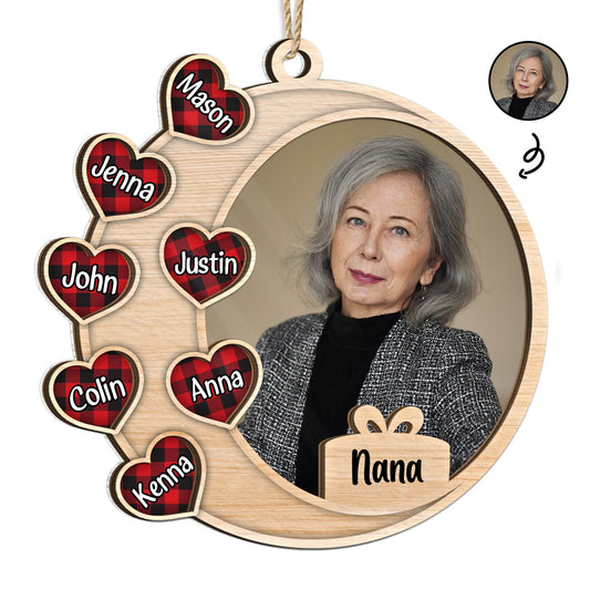 Custom Photo Heart Frame - Christmas Gift For Parents And Grandparents - Personalized 2-Layered Mix Ornament