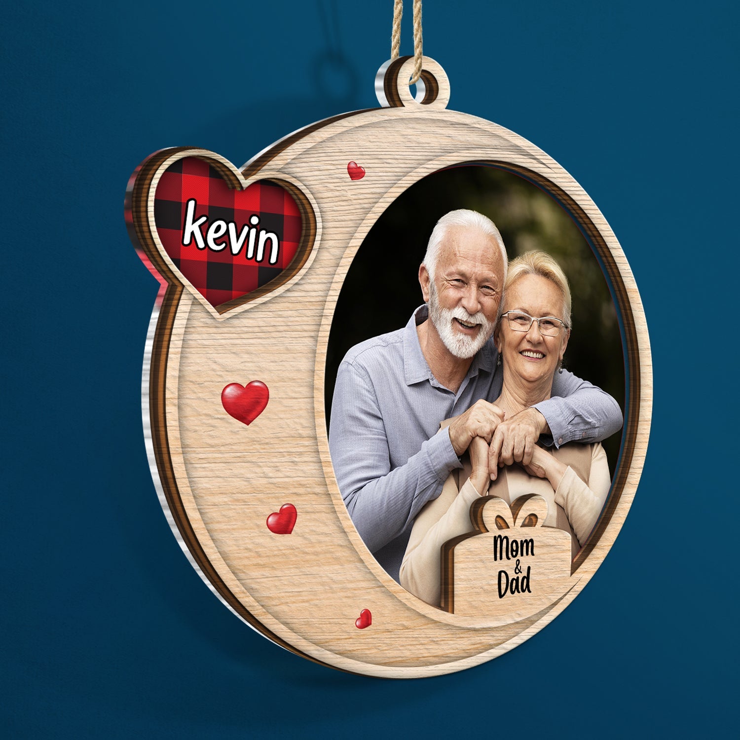 Custom Photo Heart Frame - Christmas Gift For Parents And Grandparents - Personalized 2-Layered Mix Ornament