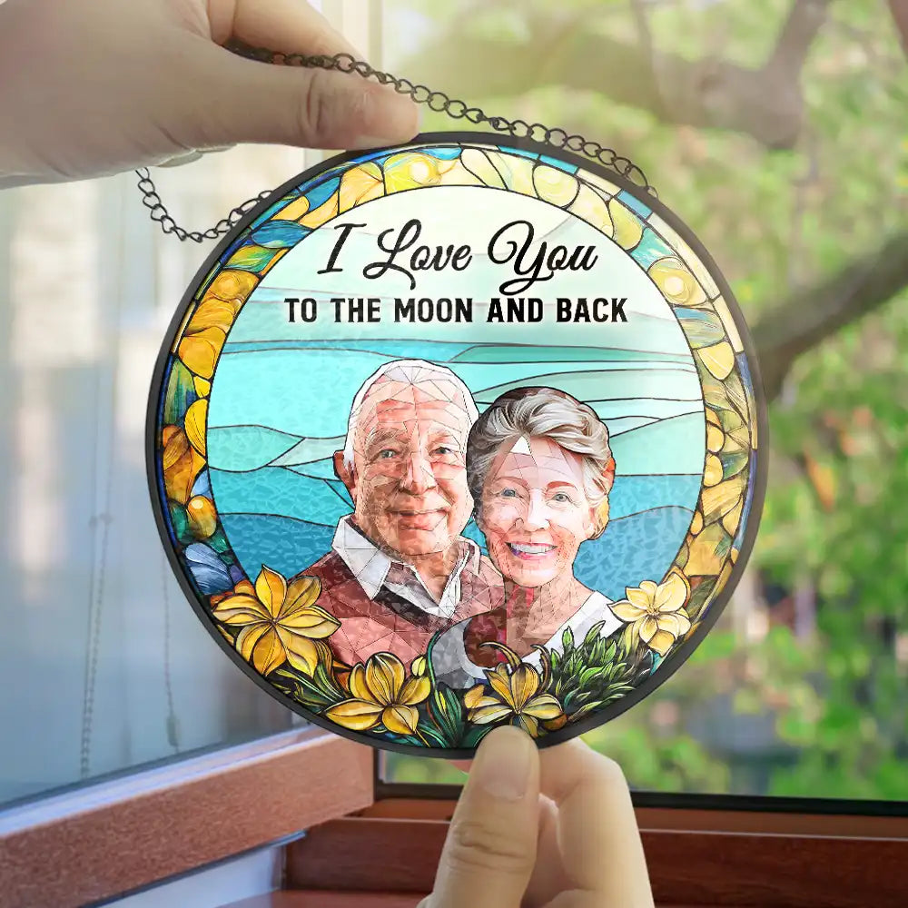 Personalized Custom Stained Glass Suncatcher – You & Me, Always Together – Handcrafted Window Hanging Decoration for Meaningful Gifts (Sun-16)