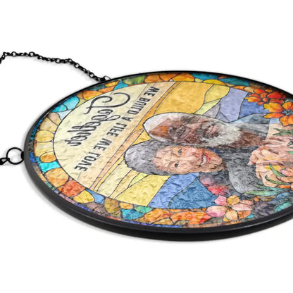 Personalized Custom Stained Glass Suncatcher – You & Me, Always Together – Handcrafted Window Hanging Decoration for Meaningful Gifts (Sun-16)