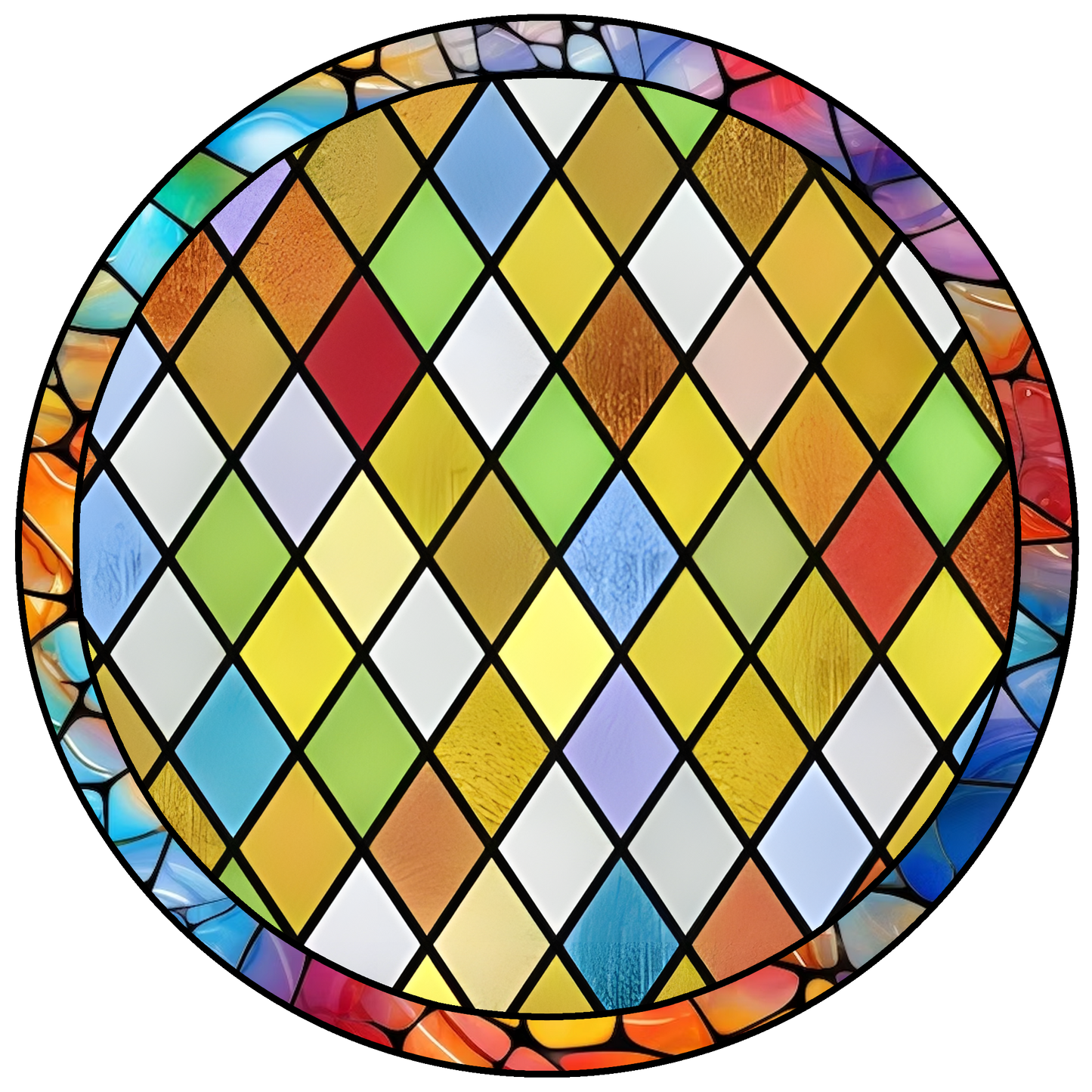 Personalized Pet Ornament – Custom Stained Glass Suncatcher (Sun-06)