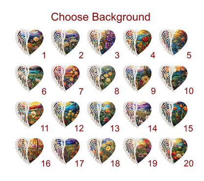 Custom Photo Glass Suncatcher with Angel Wings – A Beautiful Window Hanging to Remember a Loved One Taken Too Soon (H-Sun-18)