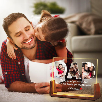 Personalized Photo Dad Night Light, Fathers Day Gifts, Gift for Dad, Personalized Gifts, Best Dad Ever, Dad Christmas Gift, Bedroom Night Light (DNL-39)