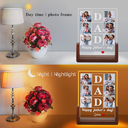 Personalized Dad Night Light, Personalized Dad/ Grandpa Photo Gift, Happy Fathers Day Gift, Bedroom Acrylic Night Light (DNL-44)