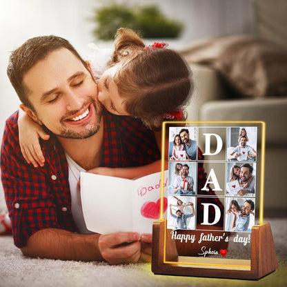 Personalized Dad Night Light, Personalized Dad/ Grandpa Photo Gift, Happy Fathers Day Gift, Bedroom Acrylic Night Light (DNL-44)