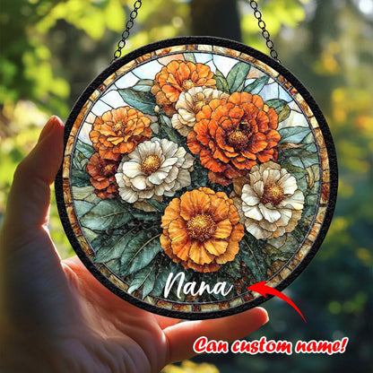 Custom Lily Of The Valley Stained Glass Suncatcher For May Birthdays, Birth Flower Window Glass Suncatcher, Birth Month Flower, White Flowers Decor (Sun-75)