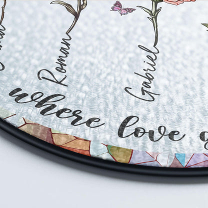 Grandma's Garden Glass Suncatcher Gift For Grandma,Personalized Birth Flower Stained Glass Window Glass Suncatcher,Mother's Day Gift For Grandma, Glass Suncatcher (Sun-74)