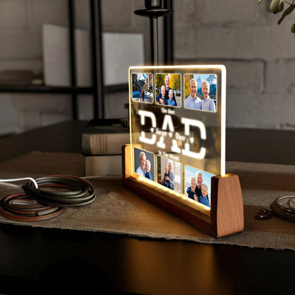 Personalized Dad Night Light, Custom Photo LED Desk Lamp, Father’s Day Gift from Son or Daughter, Thoughtful Dad Gift Idea (DNL-16)