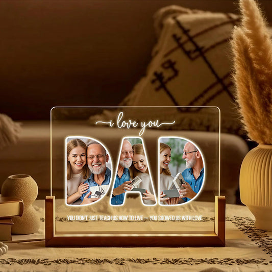Personalized Dad Night Light, Custom Photo LED Decor with Name, Perfect Gift for Father’s Day, Dad’s Birthday or Christmas from Kids or Wife (DNL-11)