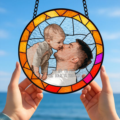Father's Day Gifts From Kids, Suncatcher Fathers Day Gifts, Personalized Fathers Day Gift, Custom Dad Portrait Stained Glass (Sun-156)