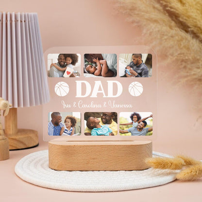 Personalized Photo Dad Night Light, Fathers Day Gifts, Gifts for Husband, Bedroom Night Light,Custom Name Night Light,Gift for Dad,Best Dad Ever (DNL-29)