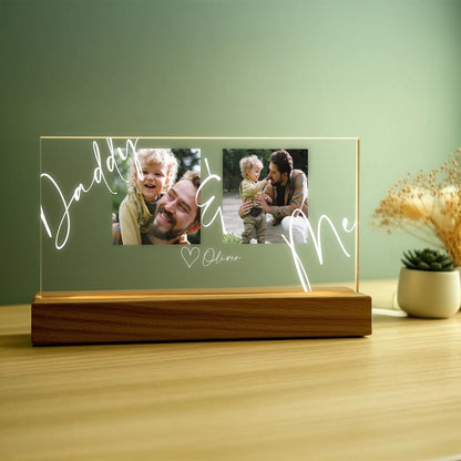 Custom Dad Night Light with Photos, Personalized Father’s Day Gift from Child, Gift for Husband, Papa Gift, Birthday Gift for Dad (DNL-23)