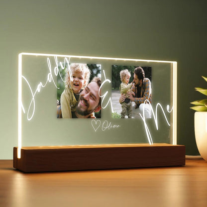 Custom Dad Night Light with Photos, Personalized Father’s Day Gift from Child, Gift for Husband, Papa Gift, Birthday Gift for Dad (DNL-23)