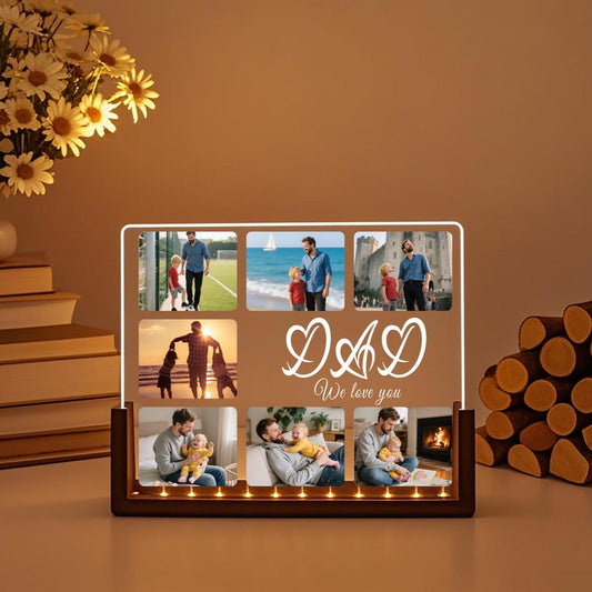 Personalized Photo Dad Night Light, Fathers Day Gifts, Gifts for Husband,Bedroom Night Light,Gift for Dad,Best Dad Ever, Custom Name Light (DNL-37)