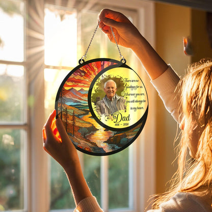 Custom Loss Of Dad Sympathy Hanging Suncatcher, Father Memorial Suncatcher Acrylic Stained Memorial Gift, Remembrance Sympathy Keepsake (H-Sun-32)