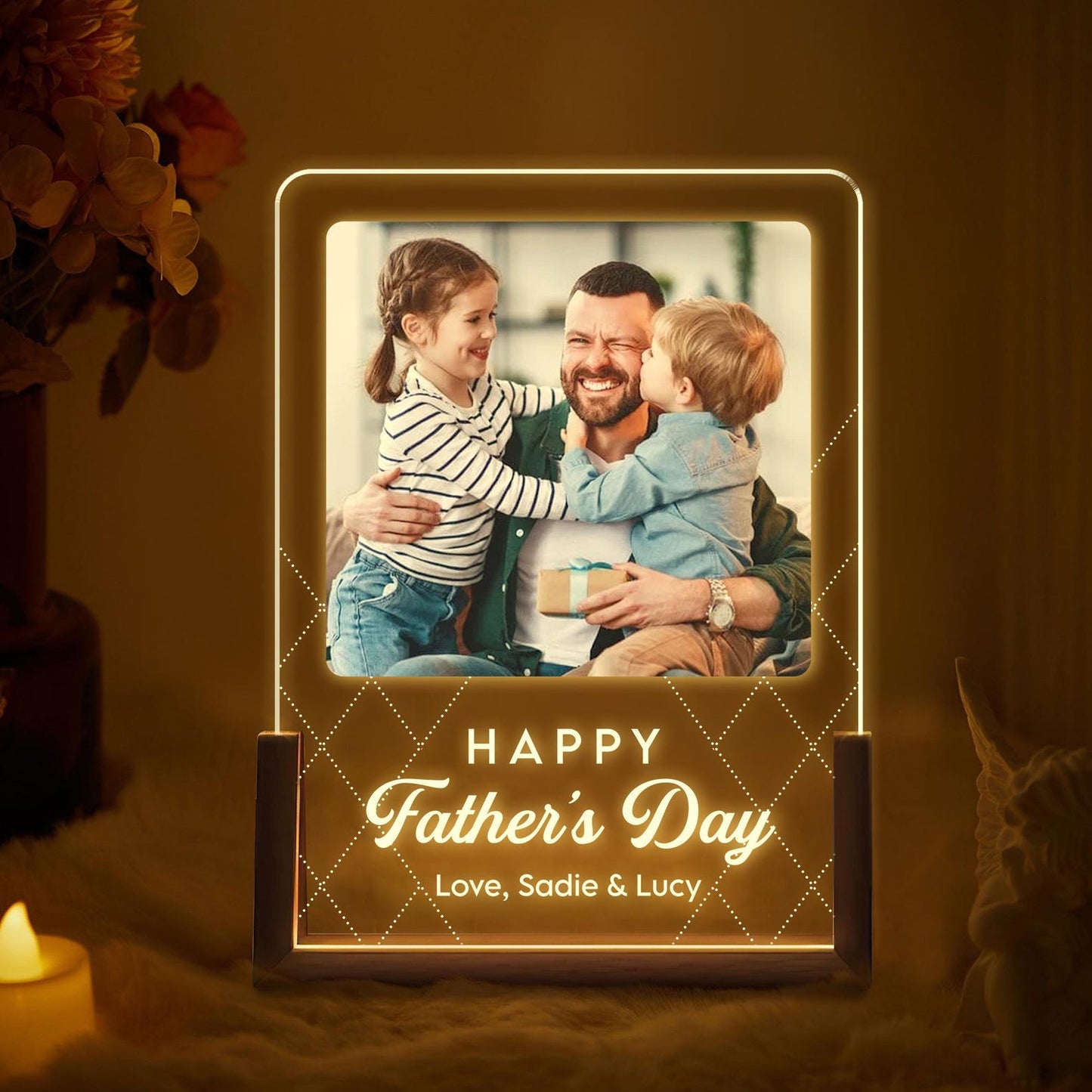 Personalized Dad  Night Light, Best Dad Gift From Kid, LED Light Gift for Dad, Bedroom Night Light,Gift For Husband (DNL-33)