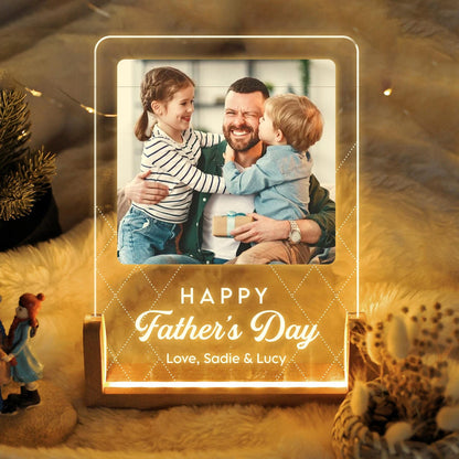 Personalized Dad  Night Light, Best Dad Gift From Kid, LED Light Gift for Dad, Bedroom Night Light,Gift For Husband (DNL-33)