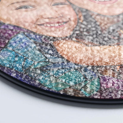 Fathers Day Glass Suncatcher, Custom Photo Stained Glass Gift for Grandpa, New Dad Gift, Custom Dad Photo Stained Glass Suncatcher, Dad Birthday (Sun-154)