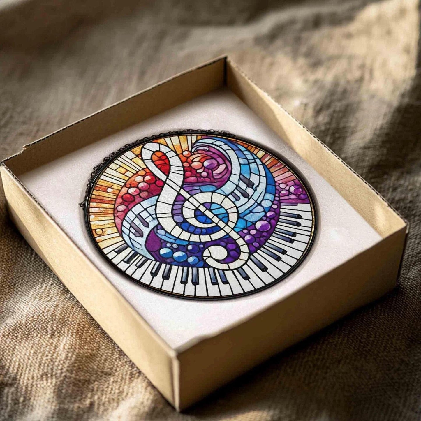Custom Music Teacher Stained Glass Suncatcher, Teacher Music Gift From Student, Back To School, Teacher Gift, Windown Hanging Classroom Gift (Sun-164)