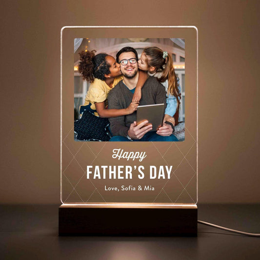 Personalized Dad Night Light Photo, Custom Gift for Dad from Kids, Baby or Family, First Memento for Father's Day (DNL-26)