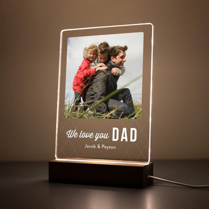 Personalized Dad Night Light Photo, Custom Gift for Dad from Kids, Baby or Family, First Memento for Father's Day (DNL-26)