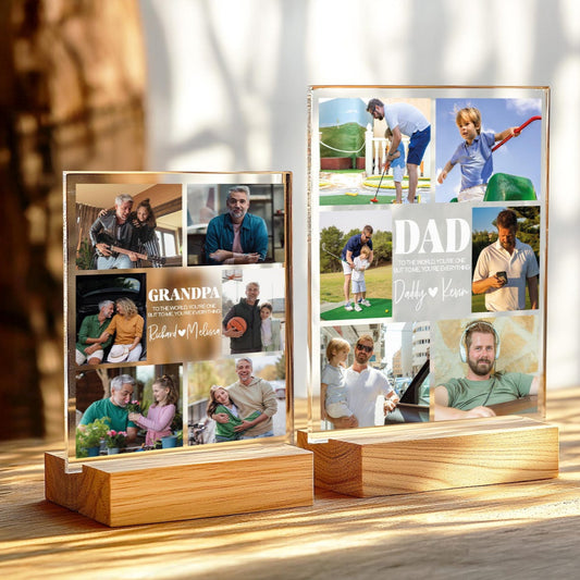Personalized Dad Night Light, Custom Photo LED Plaque, Father's Day Gift for Dad, Photo Frame Keepsake, Dad Birthday Gift (DNL-01)